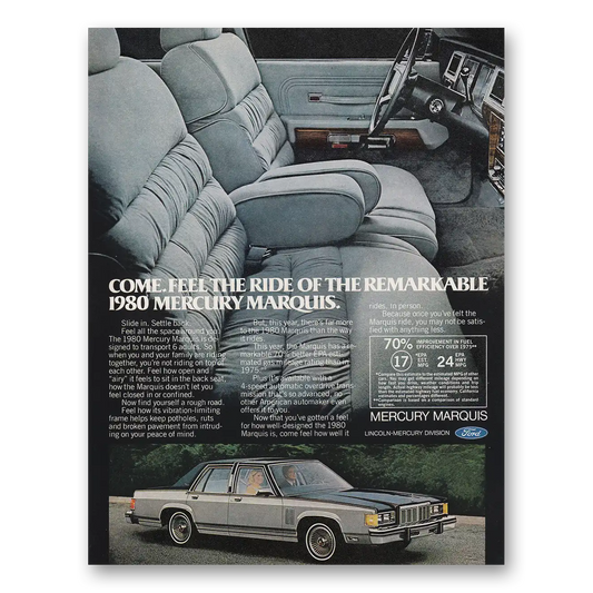 1979 Mercury Marquis Come Feel the Ride Vintage Magazine Print Ad