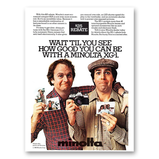 1980 Minolta Camera XG1 Wait Til You See Vintage Magazine Print Ad