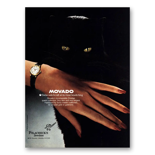 1980 Movado Watch Swiss Watchcraft Most Bewitching Vintage Magazine Print Ad