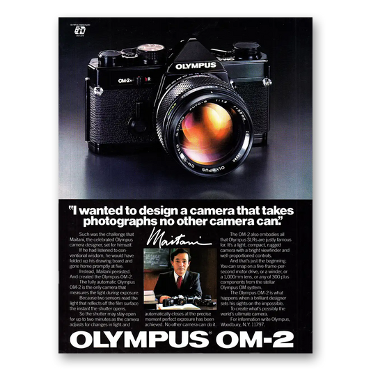 1980 Olympus Camera I Wanted To Design a Camera Vintage Magazine Print Ad