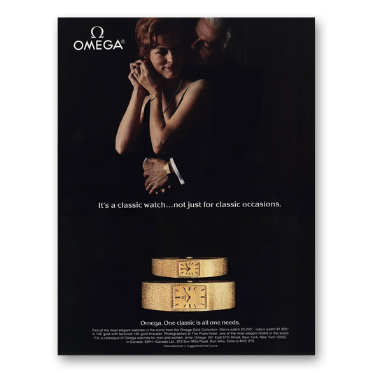1980 Omega Watch Not Just for Classic Occasions Vintage Magazine Print Ad