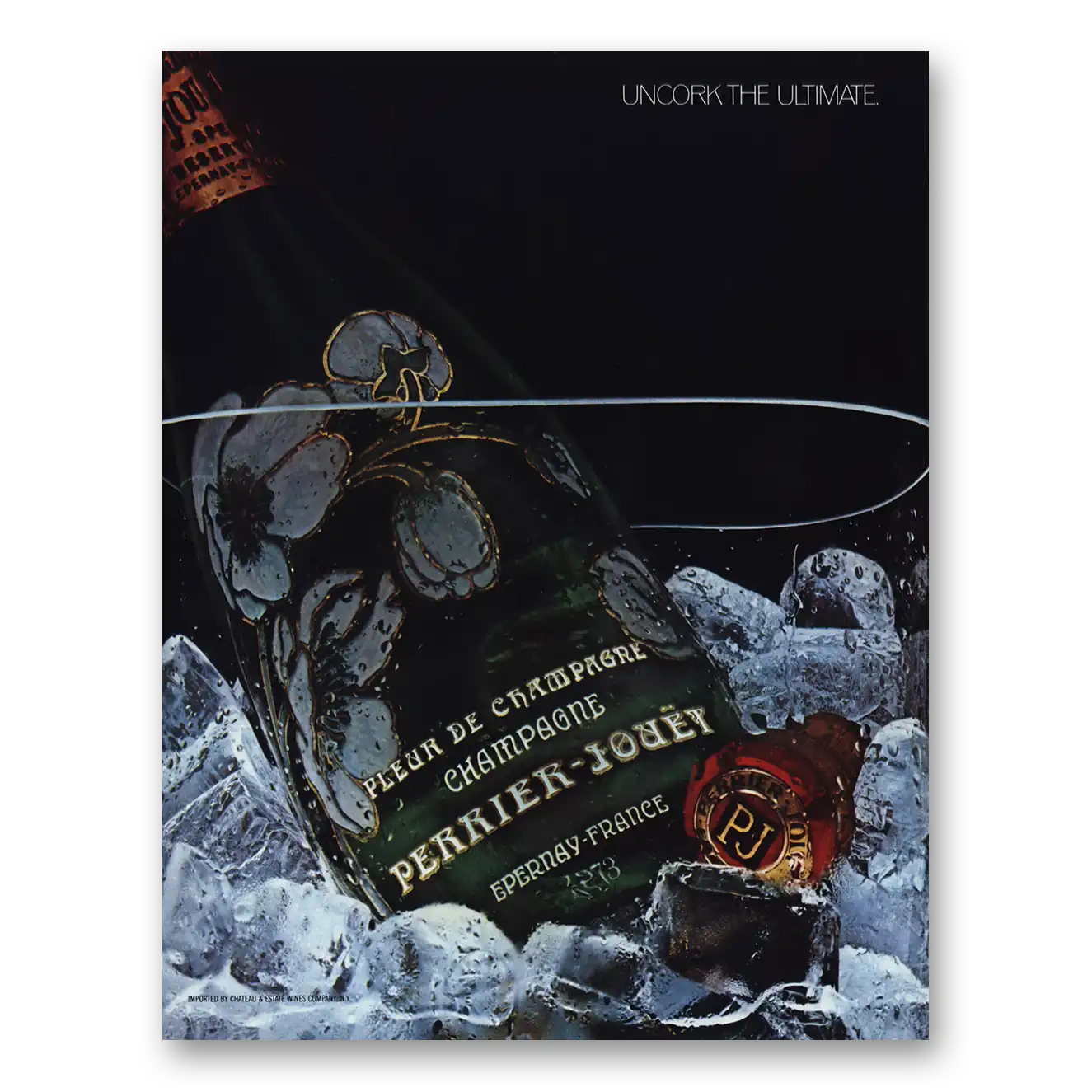 1980 Perrier Jouet Champagne Jouet Uncork the Ultimate Vintage Magazine Print Ad