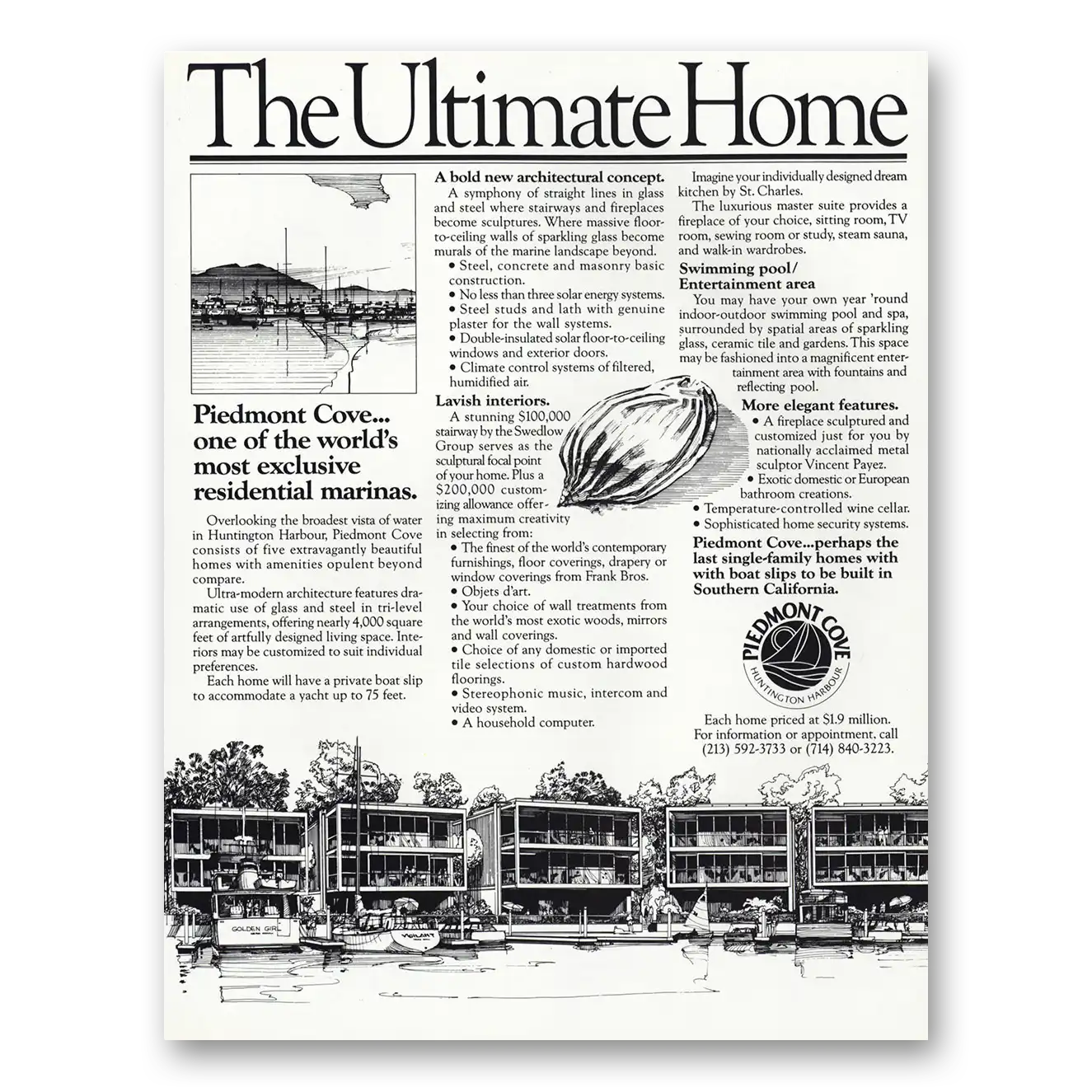 1980 Piedmont Cove Piedmont Cove California The Ultimate Home Vintage Magazine Print Ad