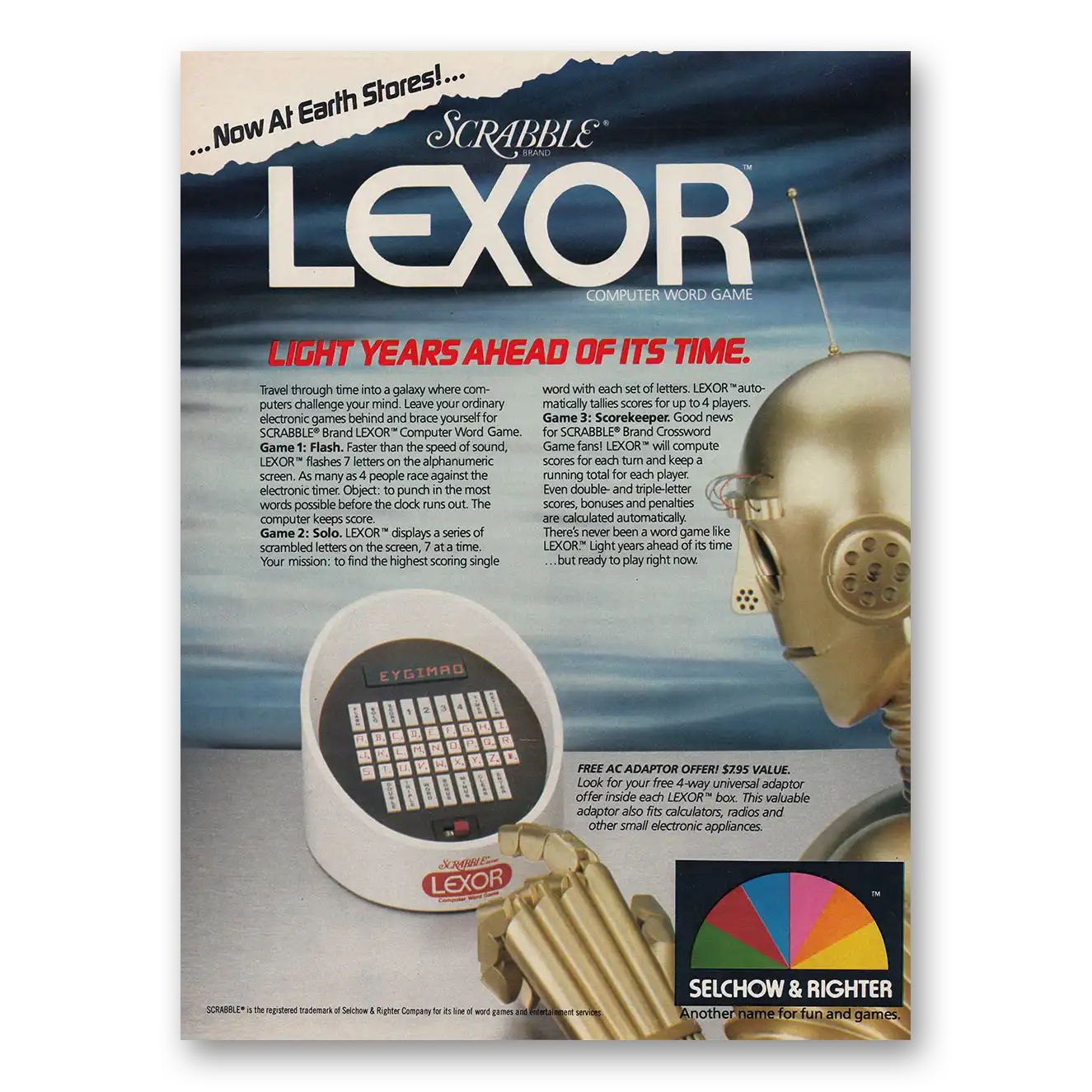 1980 Scrabble Lexor Light Years Ahead of Its Time Vintage Magazine Print Ad