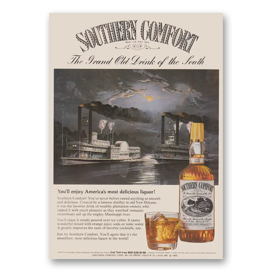 1980 Southern Comfort Grand Old Drink of the South Vintage Magazine Print Ad