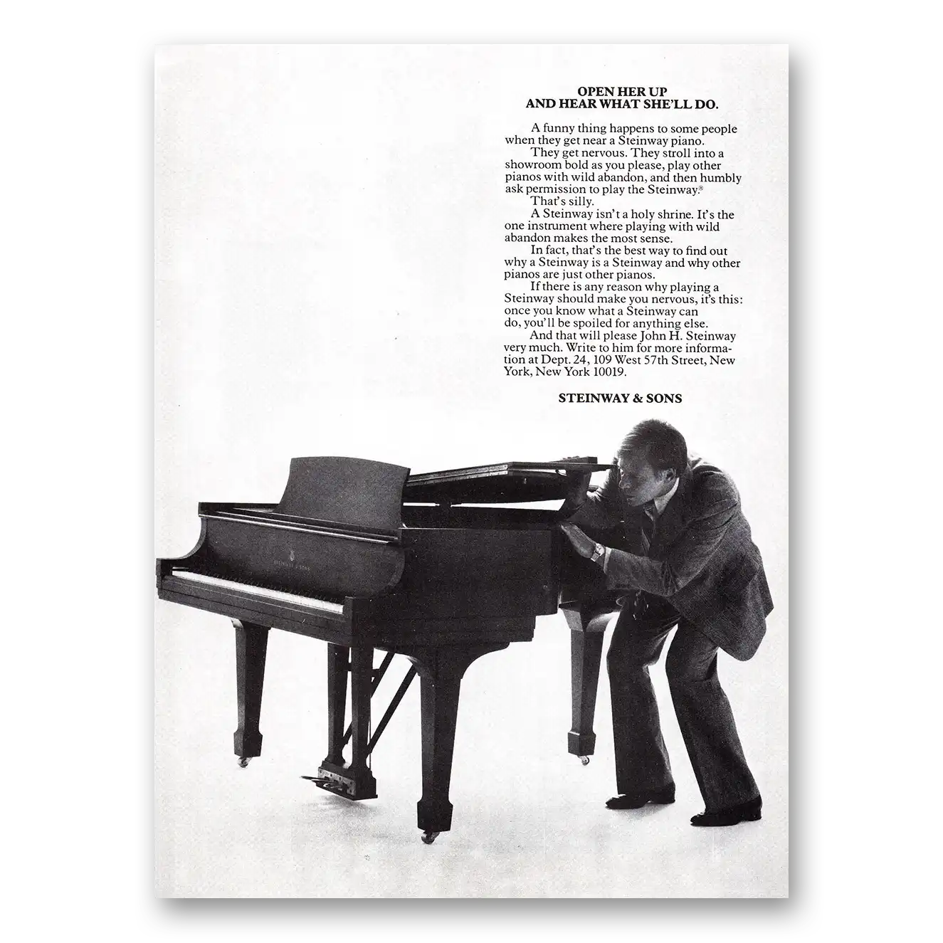 1980 Steinway Piano Open Her Up And Hear What She'll Do Vintage Magazine Print Ad