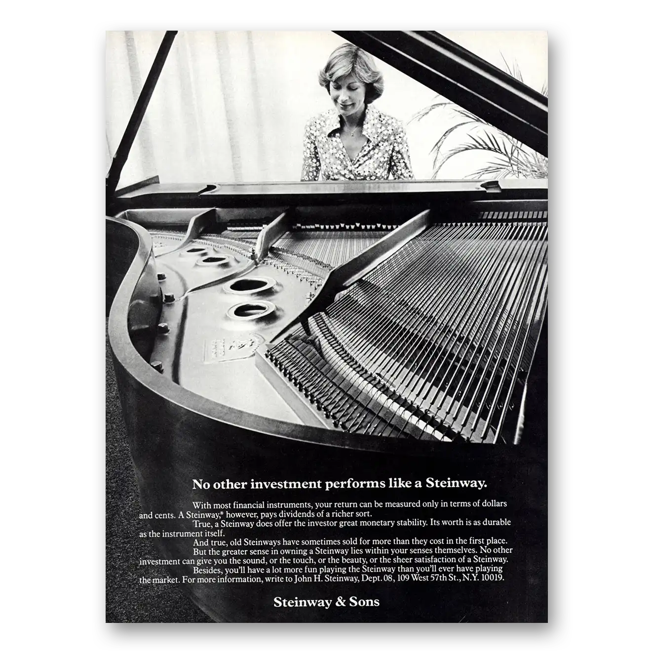 1980 Steinway Piano No Other Investment Performs Vintage Magazine Print Ad