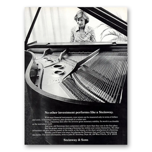 1980 Steinway Piano No Other Investment Performs Vintage Magazine Print Ad