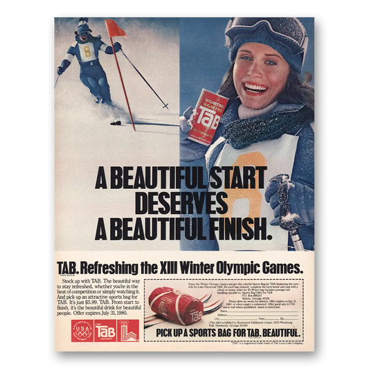 1980 Tab Beautiful Start Deserves Beautiful Finish Vintage Magazine Print Ad