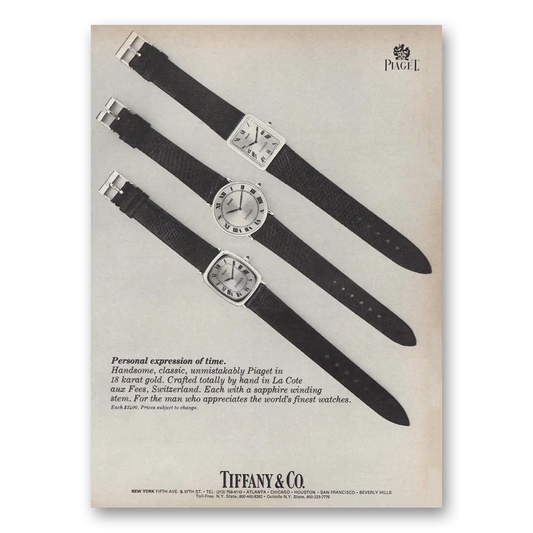 1980 Piaget Watches Personal Expression of Time Vintage Magazine Print Ad