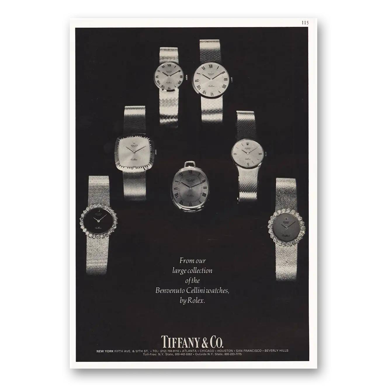 1980 Rolex Benvenuto Cellini Watches Vintage Magazine Print Ad