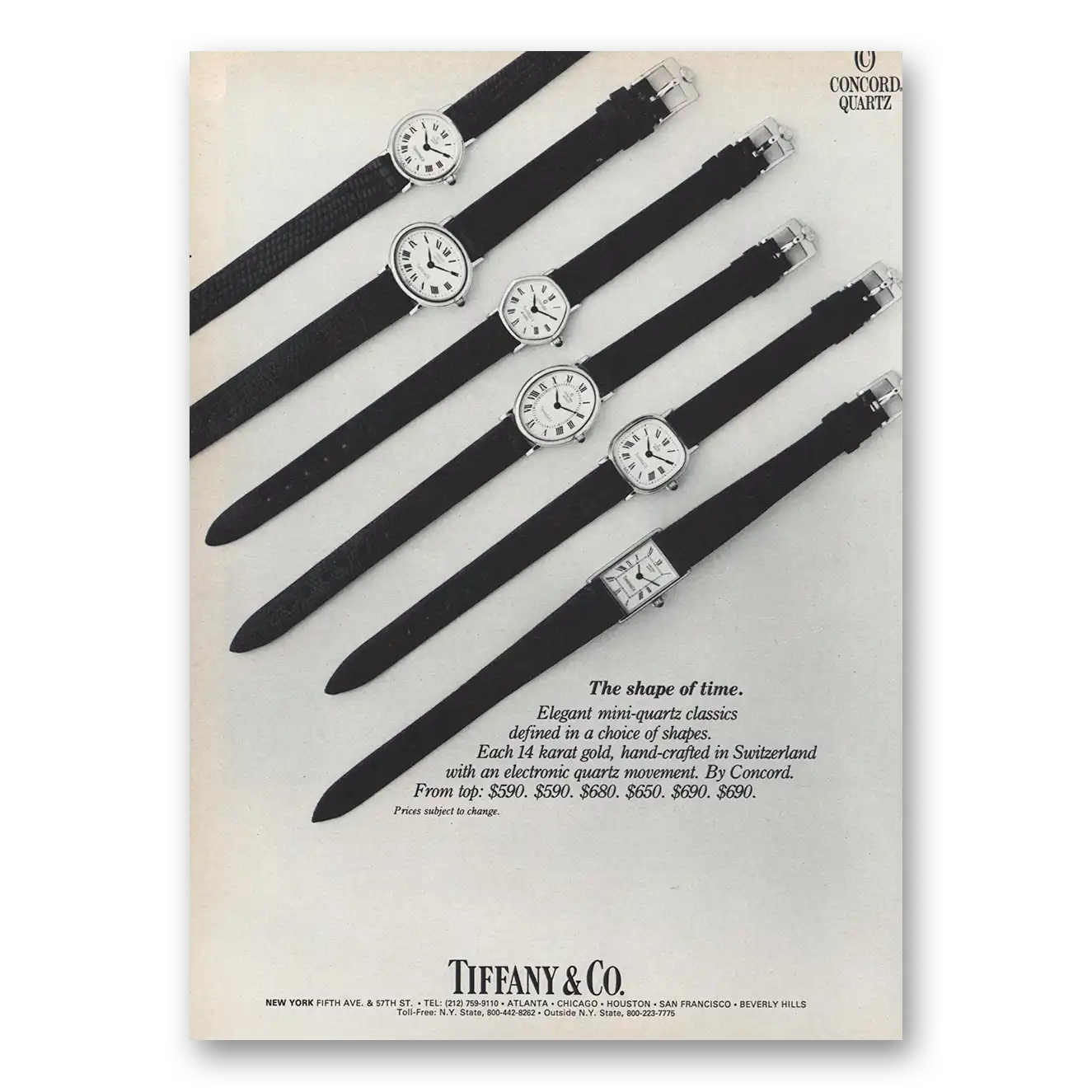 1980 Tiffany & Co The Shape of Time Vintage Magazine Print Ad