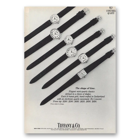 1980 Tiffany & Co The Shape of Time Vintage Magazine Print Ad