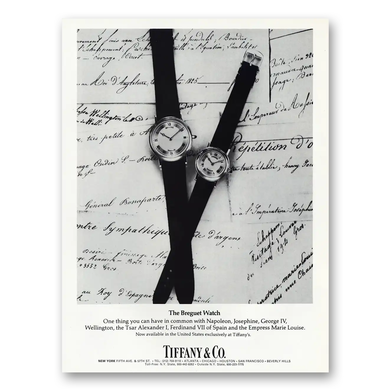 1980 Tiffany & Co Watches Breguet Watch Vintage Magazine Print Ad