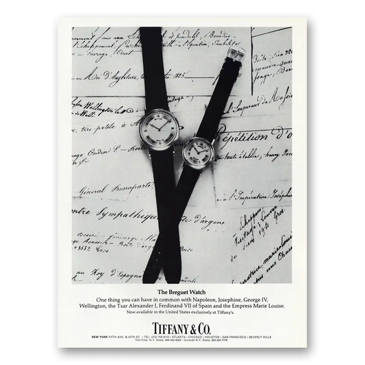 1980 Tiffany & Co Watches Breguet Watch Vintage Magazine Print Ad