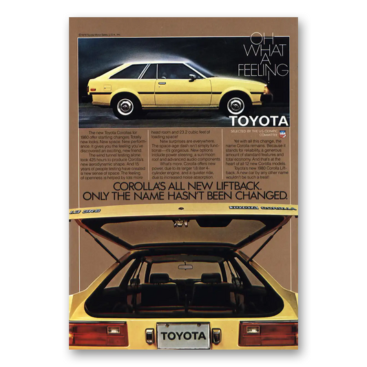 1980 Toyota Corolla New Liftback Only the Name Hasnt Been Changed Vintage Magazine Print Ad