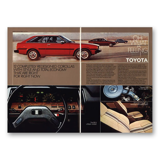 1980 Toyota Corolla Oh What a Feeling Vintage Magazine Print Ad