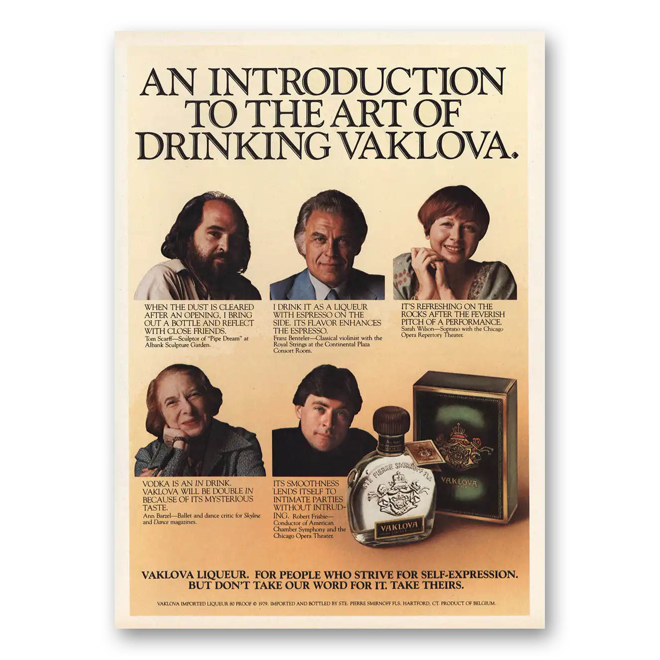 1980 Vaklova Liqueur Art of Drinking Vaklova Vintage Magazine Print Ad