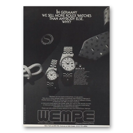 1980 Rolex In Germany We Sell More Vintage Magazine Print Ad