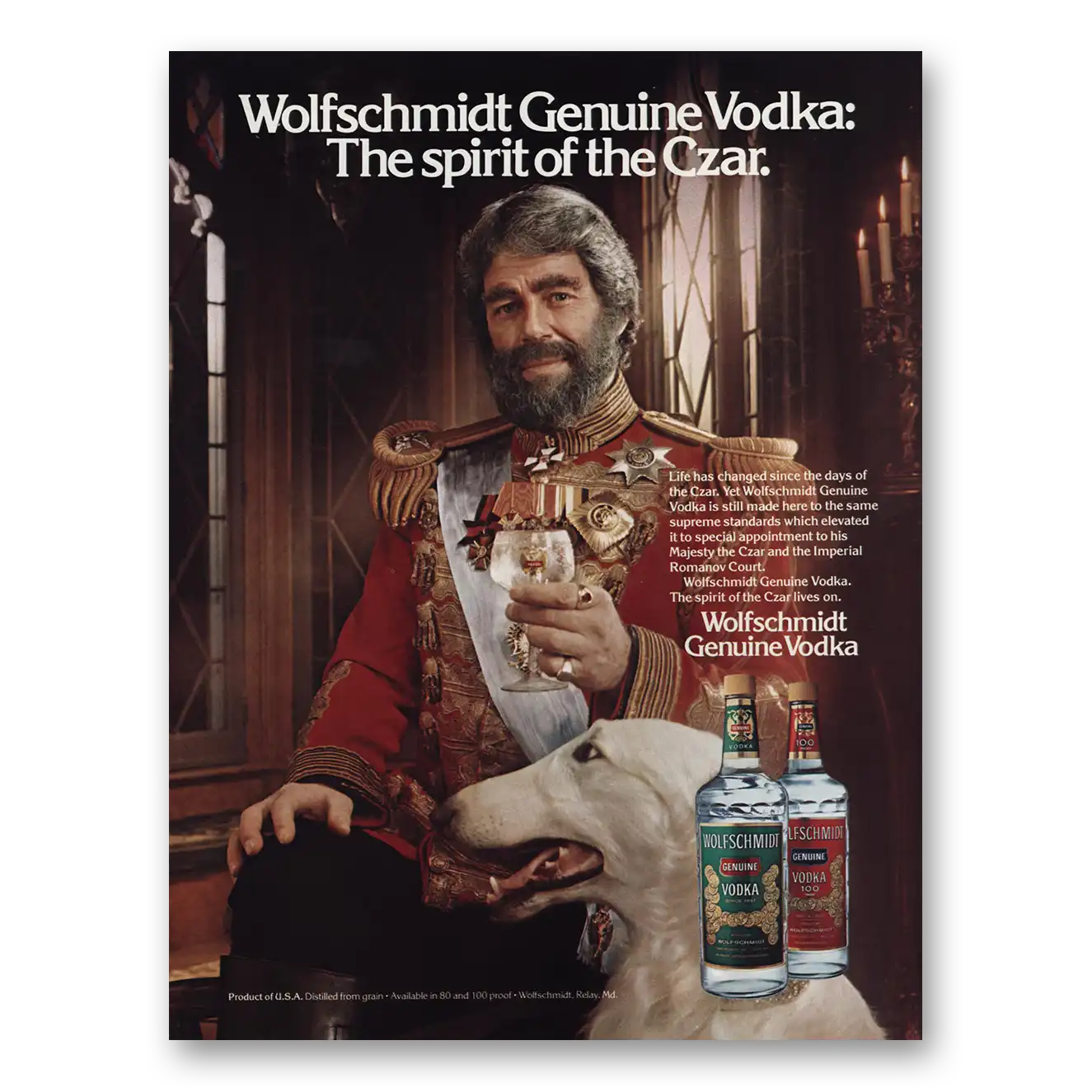 1980 Wolfschmidt Vodka Spirit of the Czar Vintage Magazine Print Ad