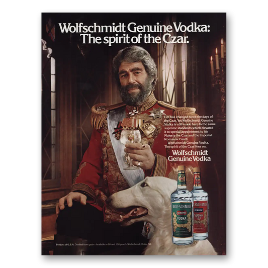 1980 Wolfschmidt Vodka Spirit of the Czar Vintage Magazine Print Ad