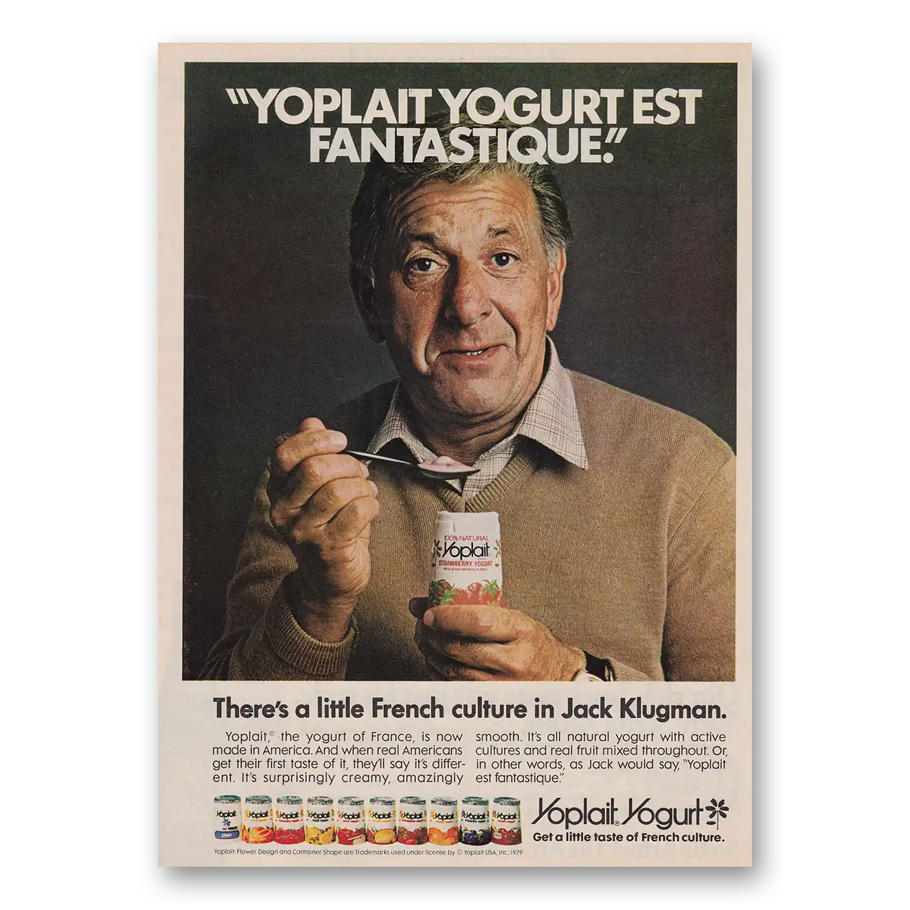 1980 Yoplait Yogurt Jack Klugman Est Fantastique Vintage Magazine Print Ad