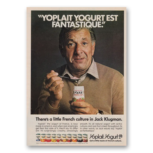 1980 Yoplait Yogurt Jack Klugman Est Fantastique Vintage Magazine Print Ad