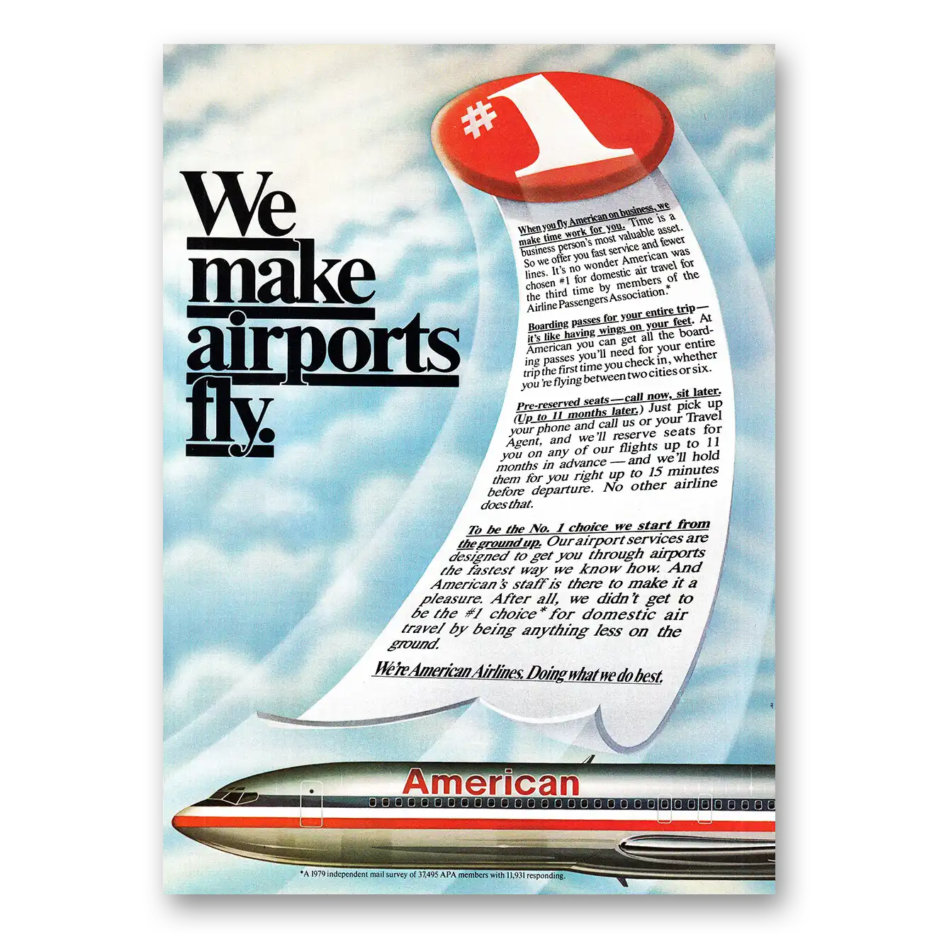 1981 American Airlines We Make Airports Fly Vintage Magazine Print Ad