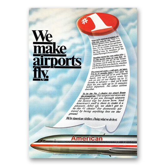 1981 American Airlines We Make Airports Fly Vintage Magazine Print Ad