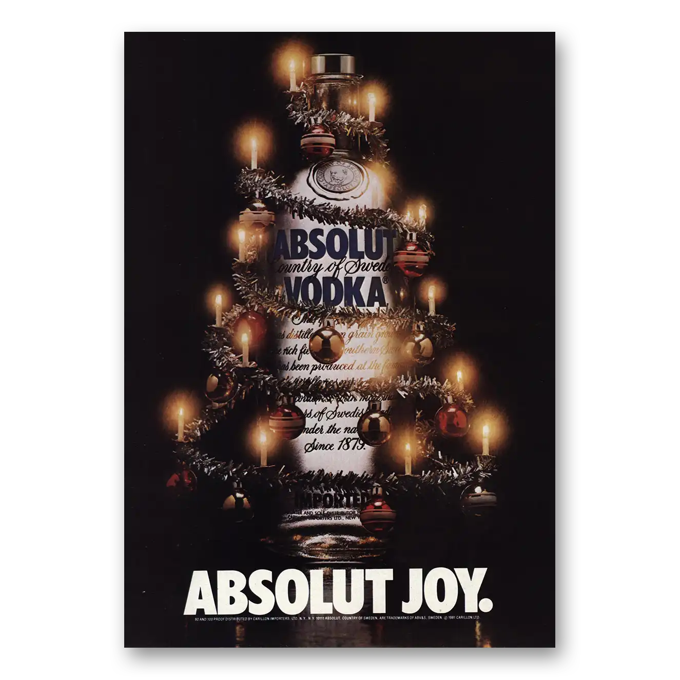 1981 Absolut Vodka Joy Vintage Magazine Print Ad