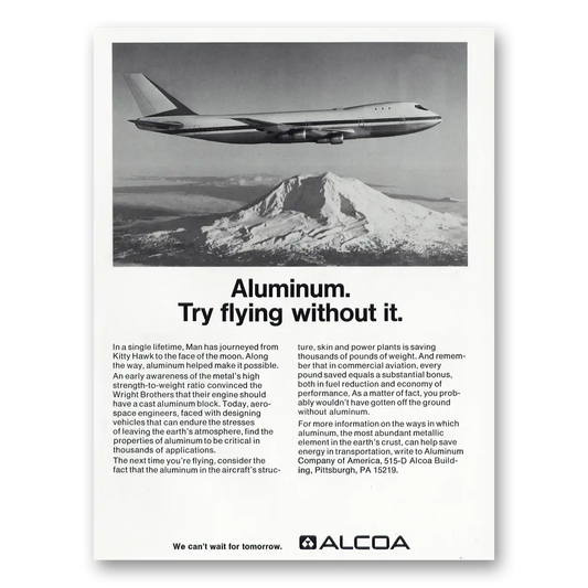 1981 Alcoa Try Flying Without It 747 Vintage Magazine Print Ad