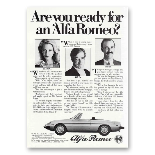 1980 Alfa Romeo Spider Are You Ready For An Alfa Romeo Vintage Magazine Print Ad