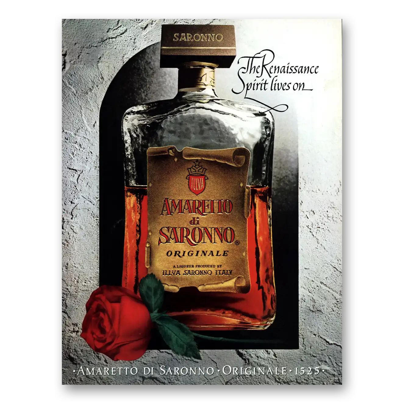 1981 Amaretto Renaissance Spirit Lives On Vintage Magazine Print Ad