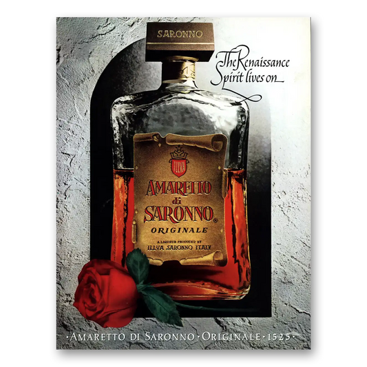 1981 Amaretto Renaissance Spirit Lives On Vintage Magazine Print Ad