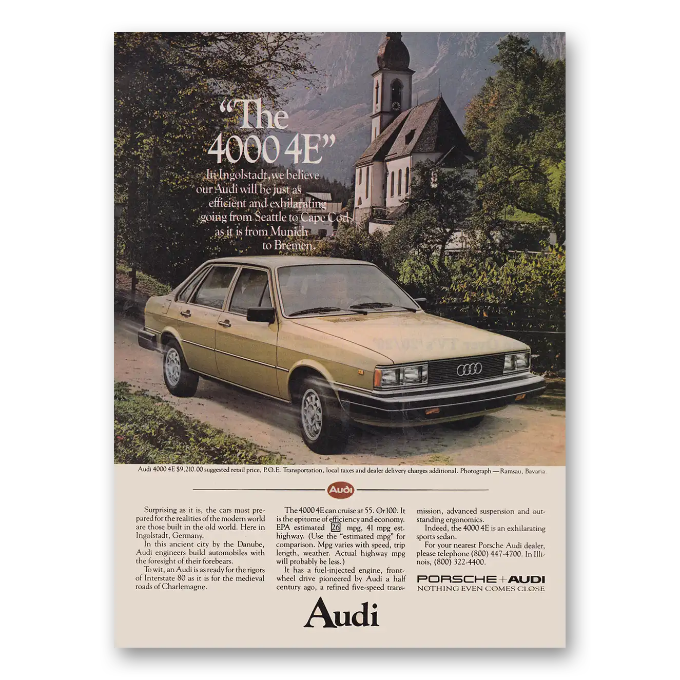 1981 Audi 4000 Inglostadt We Believe Vintage Magazine Print Ad