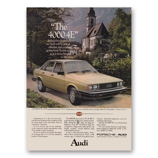 1981 Audi 4000 Inglostadt We Believe Vintage Magazine Print Ad