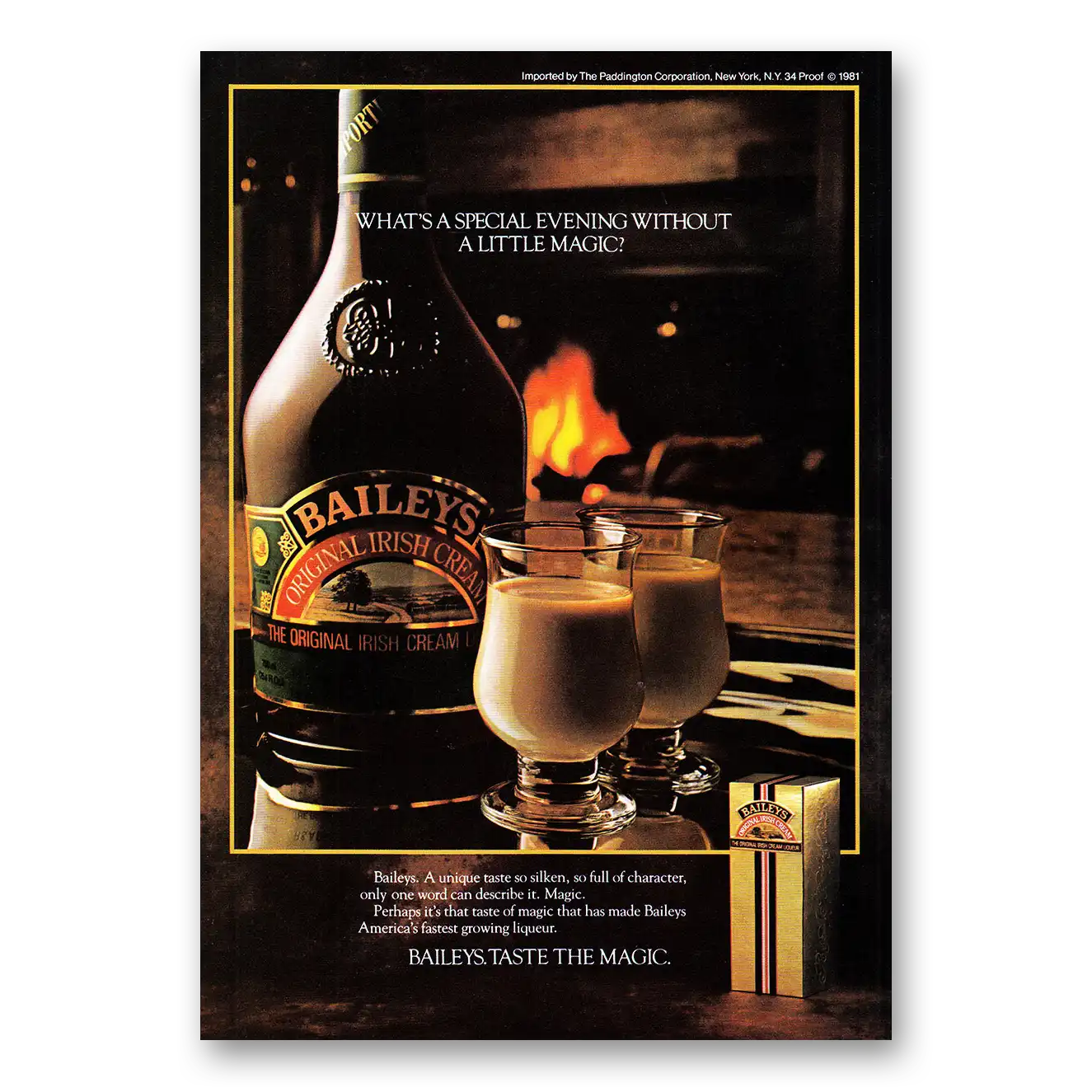 1981 Bailys Irish Cream Special Evening Vintage Magazine Print Ad