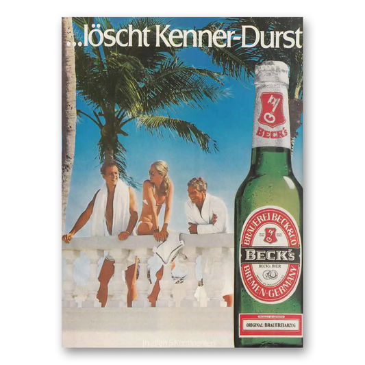 1981 Becks Bier Kenner Durst German Vintage Magazine Print Ad