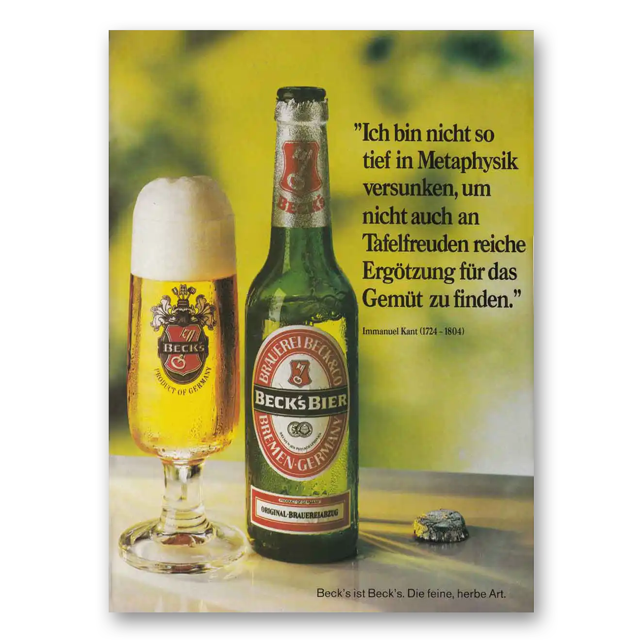 1981 Becks Bier Ich Bin Nicht German Vintage Magazine Print Ad