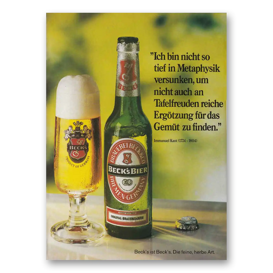 1981 Becks Bier Ich Bin Nicht German Vintage Magazine Print Ad