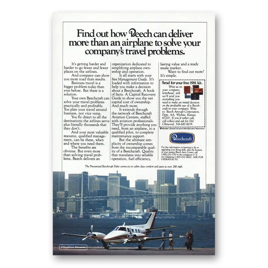 1981 Beechcraft Duke Can Deliver More Than an Airplane Vintage Magazine Print Ad