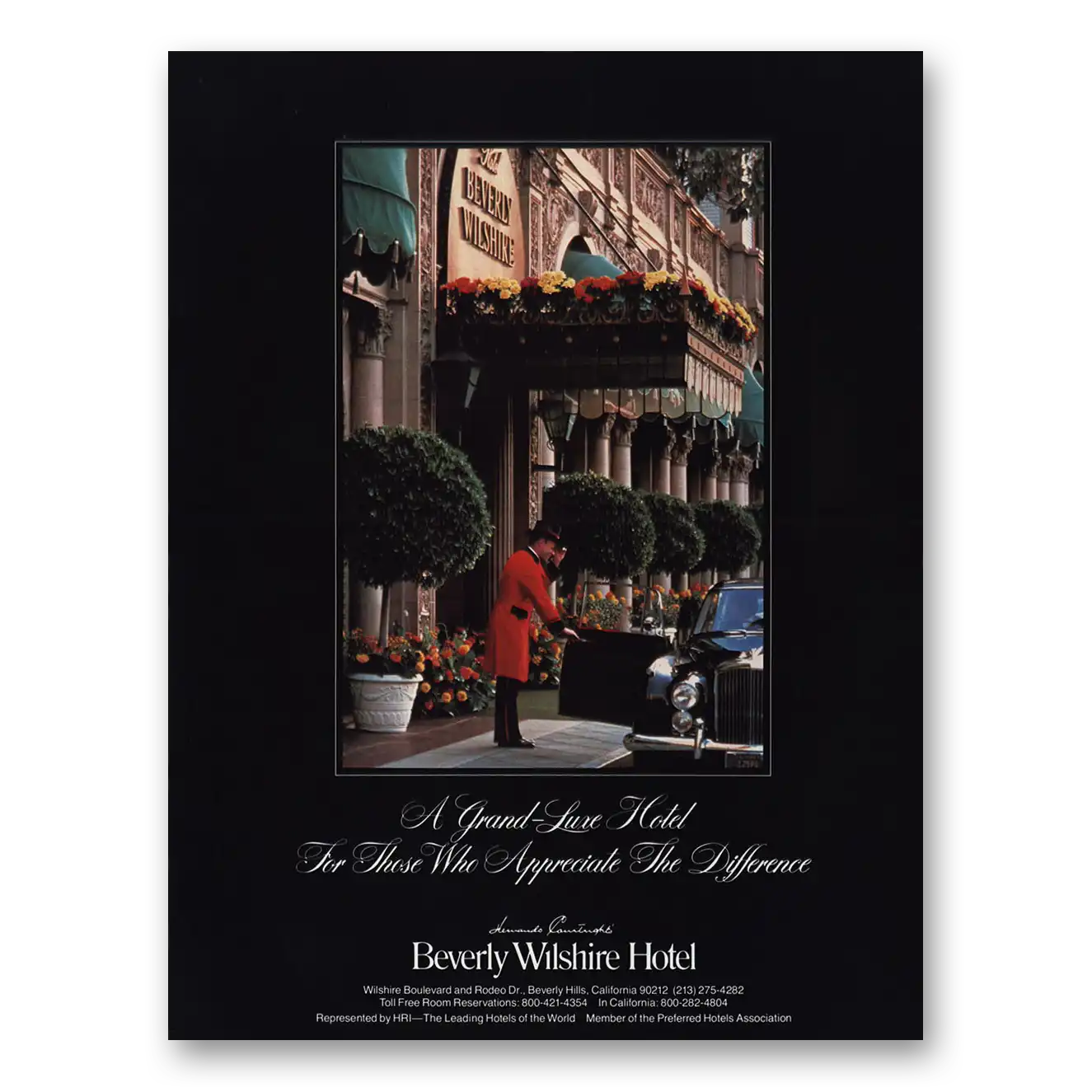 1981 Beverly Wilshire Hotel Grand Luxe Hotel Vintage Magazine Print Ad