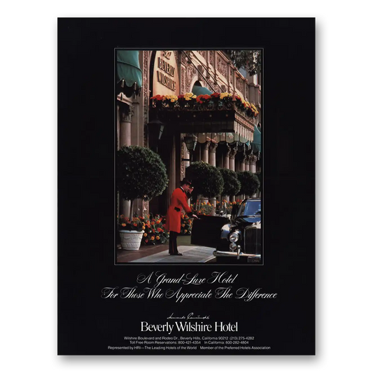 1981 Beverly Wilshire Hotel Grand Luxe Hotel Vintage Magazine Print Ad