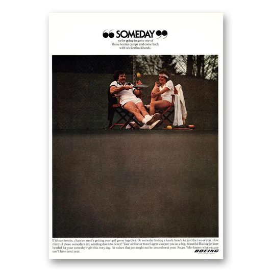 1981 Boeing Someday Tennis Vintage Magazine Print Ad