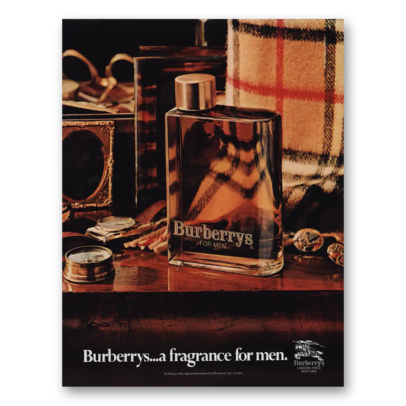 1981 Burberry Fragrance for Men Vintage Magazine Print Ad