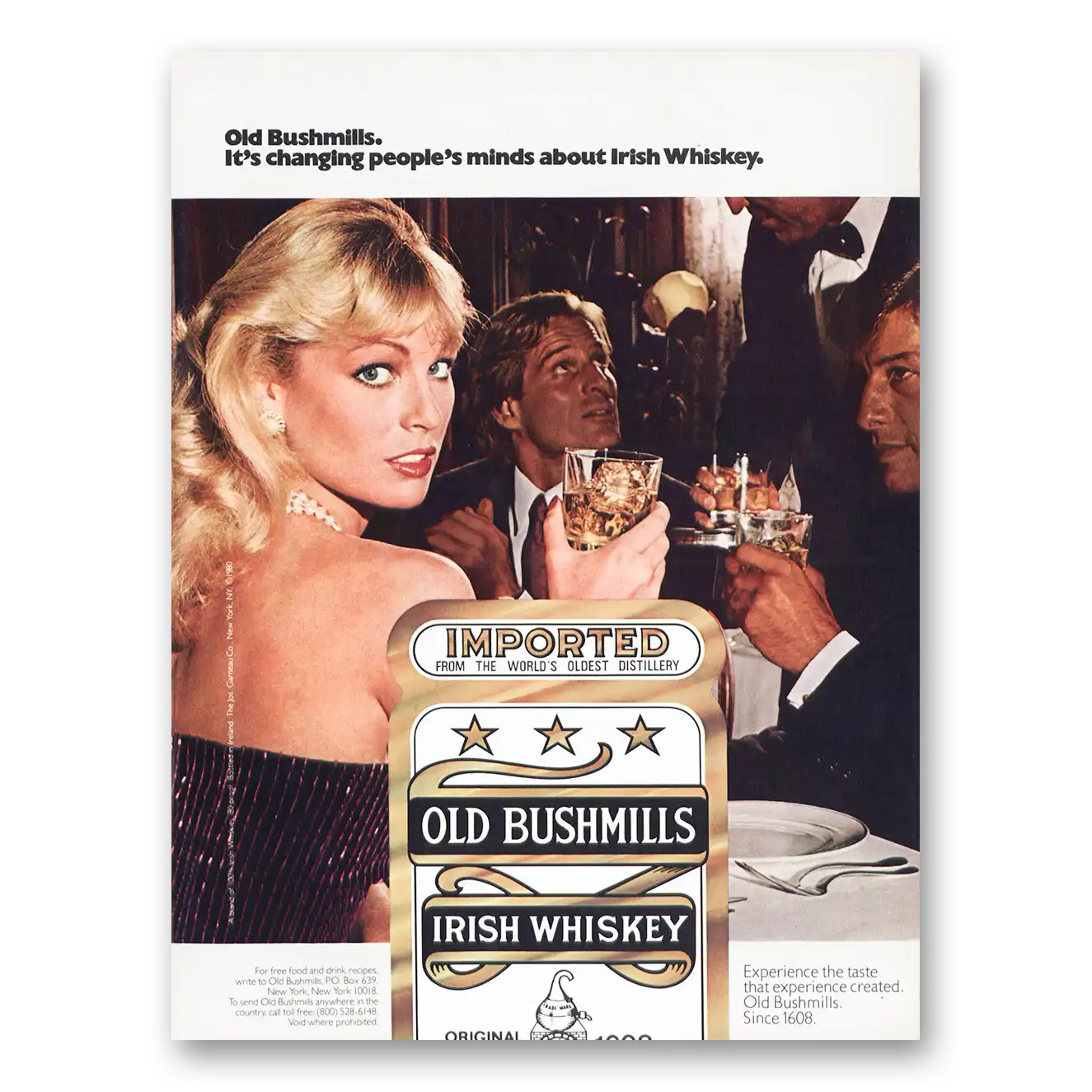 1981 Old Bushmills Whiskey Changing Peoples Minds Vintage Magazine Print Ad