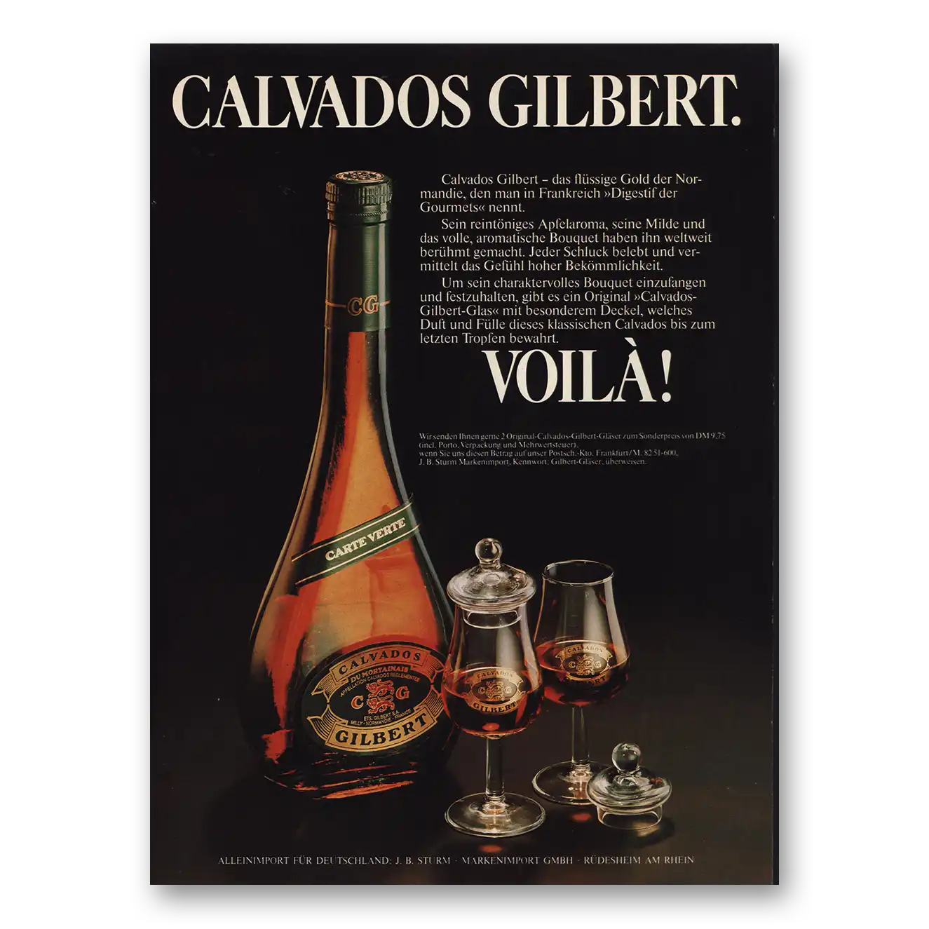 1981 Calvados Gilbert Voila German Vintage Magazine Print Ad