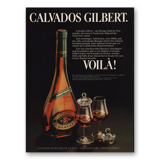 1981 Calvados Gilbert Voila German Vintage Magazine Print Ad