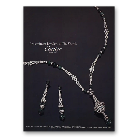 1981 Cartier Pre-eminent Jewelers to the World Vintage Magazine Print Ad