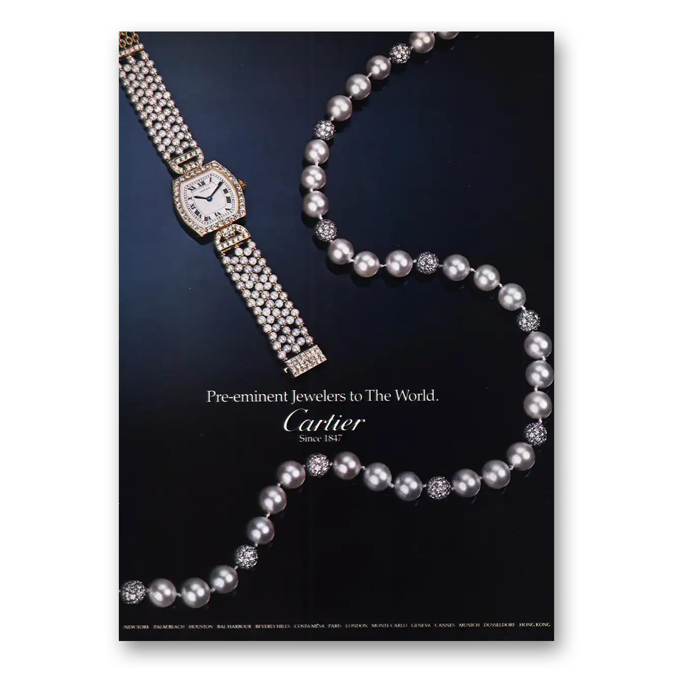 1981 Cartier Pre Eminent Jewelers to the World Vintage Magazine Print Ad